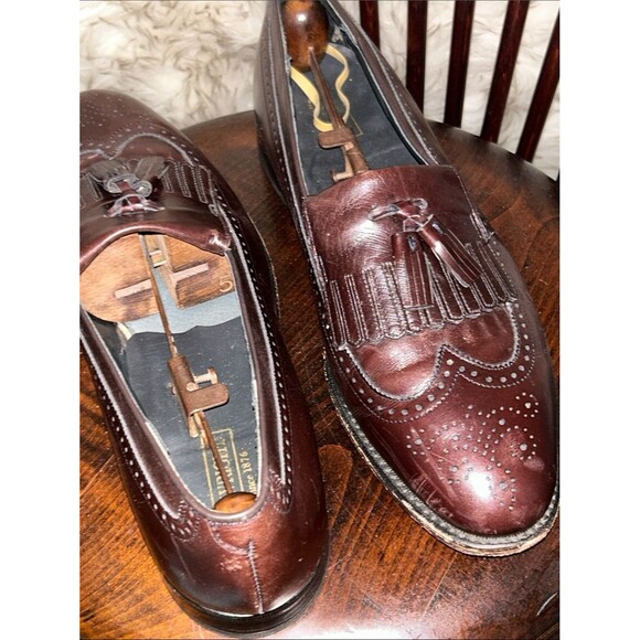 Men\'s Brown Dress Shoe Brogue Loafers Kiltie Tasseled Wing-Tip Loafer 11.5 D